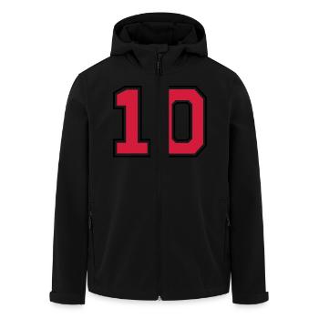 10__f2 - Men’s Recycled Softshell Jacket by Stanley/Stella - black - Front - AI Model Male 185 light (185cm)