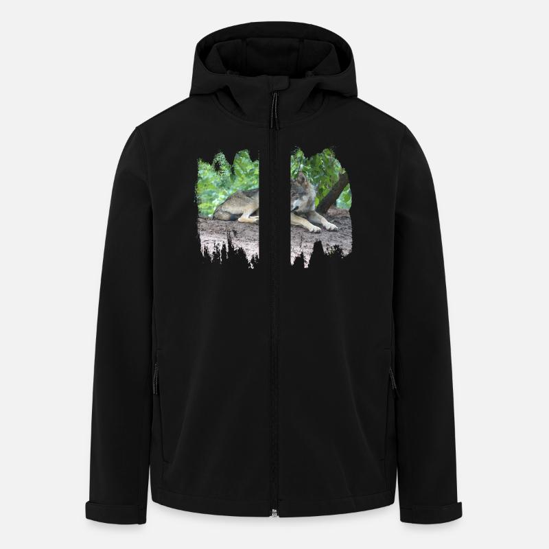 Grauwolf - Recycelte Männer Softshell-Jacke von Stanley/Stella - Schwarz