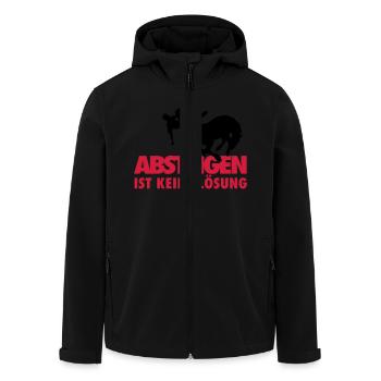 Absteigen ist auch keine Lösung - Recycelte Männer Softshell-Jacke von Stanley/Stella - Schwarz - Vorne - AI Model Male 185 light (185cm)