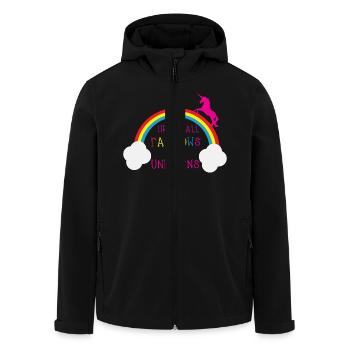 Rainbows & Unicorns - Recycelte Männer Softshell-Jacke von Stanley/Stella - Schwarz - Vorne - AI Model Male 185 light (185cm)