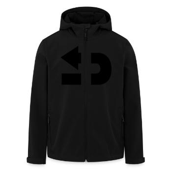 u-turn - Men’s Recycled Softshell Jacket by Stanley/Stella - black - Front - AI Model Male 185 light (185cm)
