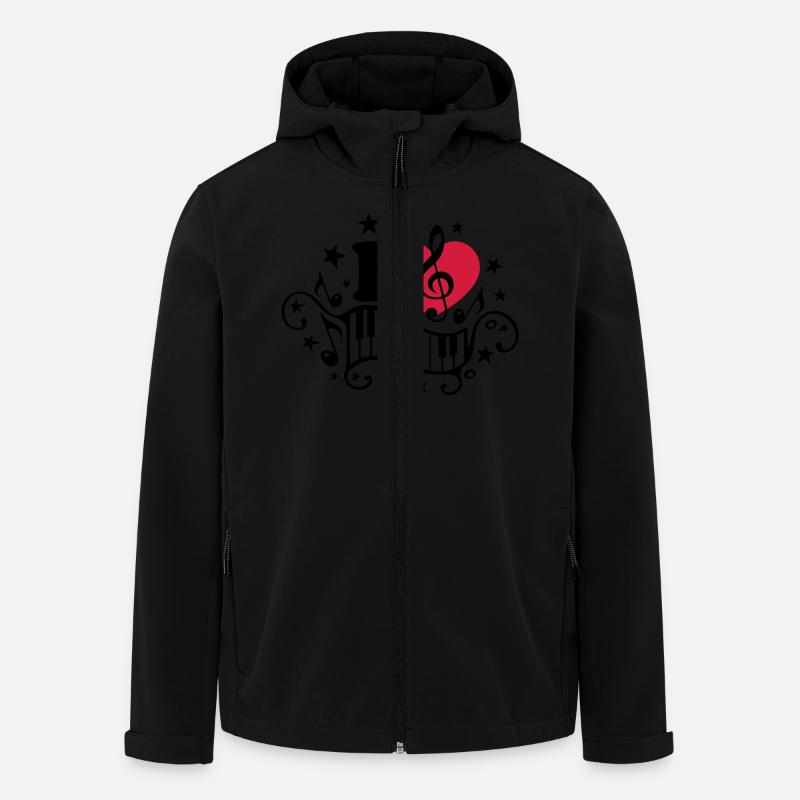 Musik Herz Note love Klassik Chor Stern Klavier - Recycelte Männer Softshell-Jacke von Stanley/Stella - Schwarz