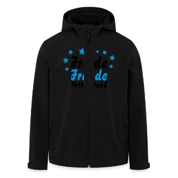 Friede, Freude, Polterabend - Recycelte Männer Softshell-Jacke von Stanley/Stella - Schwarz - Vorne - AI Model Male 185 light (185cm)