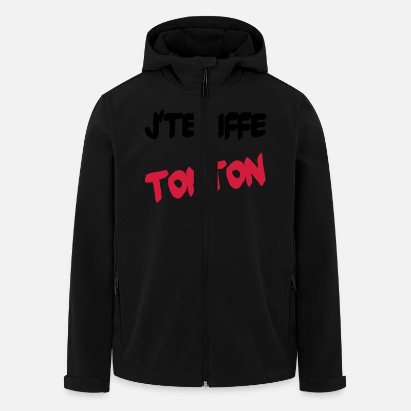 J'te kiffe tonton - Recycelte Männer Softshell-Jacke von Stanley/Stella - Schwarz