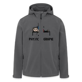 Physiotherapist Physio - Men’s Recycled Softshell Jacket by Stanley/Stella - black - Front - AI Model Male 185 light (185cm)