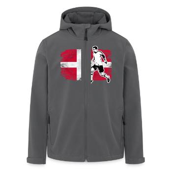 Soccer - Fußball - Denmark Flag - Recycelte Männer Softshell-Jacke von Stanley/Stella - Schwarz - Vorne - AI Model Male 185 light (185cm)