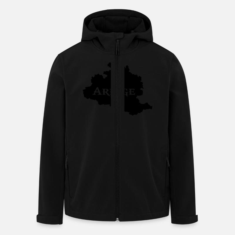 Ariège carte Ariégeoise - Veste softshell homme en polyester recyclé Stanley/Stella - noir