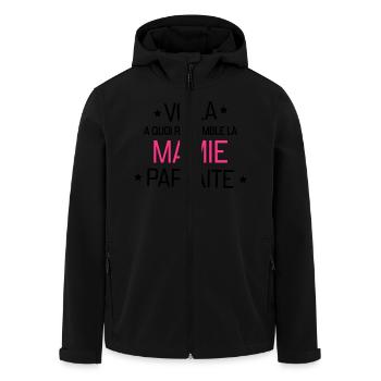 Großmütter / Oma / Mami / Großmutter / Mamy - Recycelte Männer Softshell-Jacke von Stanley/Stella - Schwarz - Vorne - AI Model Male 185 light (185cm)