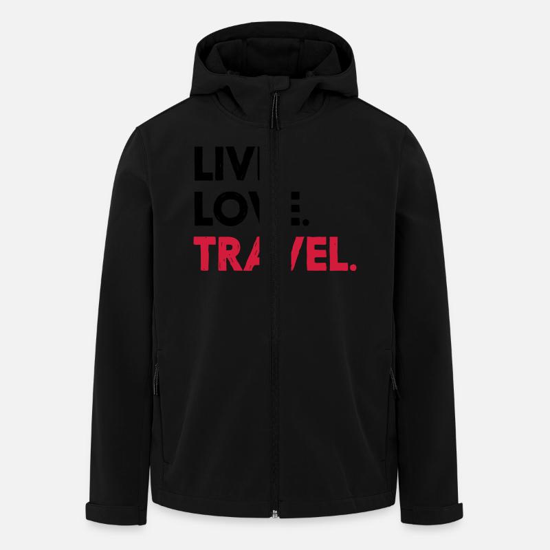 LIVE. LOVE. TRAVEL. - Recycelte Männer Softshell-Jacke von Stanley/Stella - Schwarz