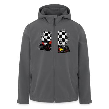 Racecar - Racing car - Racing flag - Recycelte Männer Softshell-Jacke von Stanley/Stella - Schwarz - Vorne - AI Model Male 185 light (185cm)