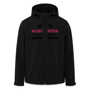 schwester beste auf der welt - Recycelte Männer Softshell-Jacke von Stanley/Stella - Schwarz - Vorne - AI Model Male 185 light (185cm)
