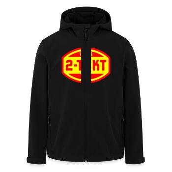 VEB 2-Takt Logo (2c) - Recycelte Männer Softshell-Jacke von Stanley/Stella - Schwarz - Vorne - AI Model Male 185 light (185cm)