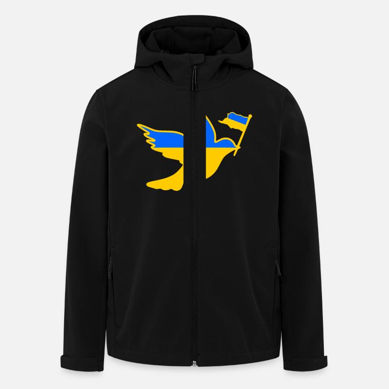 Ukraine - Recycelte Männer Softshell-Jacke von Stanley/Stella - Schwarz