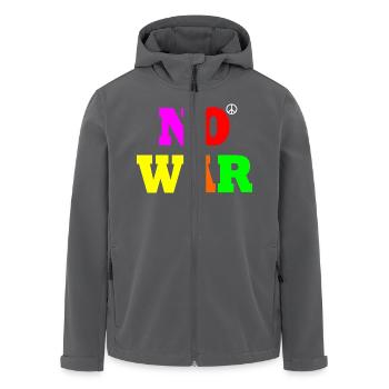 No war - Men’s Recycled Softshell Jacket by Stanley/Stella - black - Front - AI Model Male 185 light (185cm)