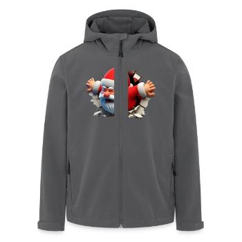 Santa im Loch von vorne 2 - Recycelte Männer Softshell-Jacke von Stanley/Stella - Schwarz - Vorne - AI Model Male 185 light (185cm)