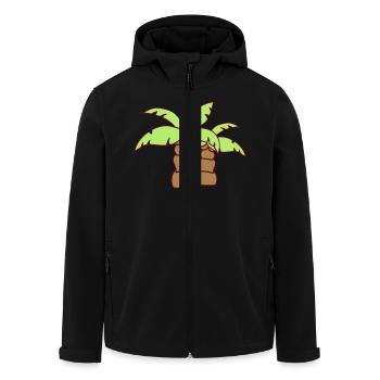 2 Palmiers Île Arbre Plage Vacances Mer de - Veste softshell homme en polyester recyclé Stanley/Stella - noir - Devant - AI Model Male 185 light (185cm)