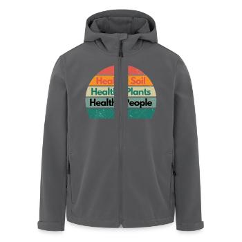 Gesunder Boden - Gesunde Pflanzen - Gesunde Menschen - Recycelte Männer Softshell-Jacke von Stanley/Stella - Schwarz - Vorne - AI Model Male 185 light (185cm)