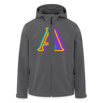 Buchstabe A mehrfarbig - originelle Geschenkidee - Recycelte Männer Softshell-Jacke von Stanley/Stella - Schwarz - Vorne - AI Model Male 185 light (185cm)