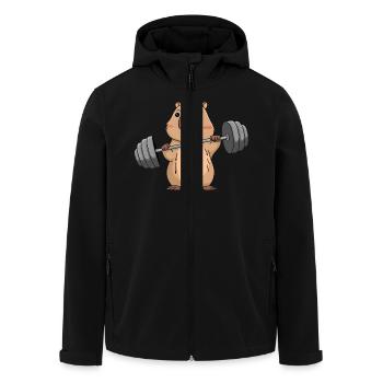 Soulevé de terre Capybara Drôle Fitness Capy Lover - Veste softshell homme en polyester recyclé Stanley/Stella - noir - Devant - AI Model Male 185 light (185cm)