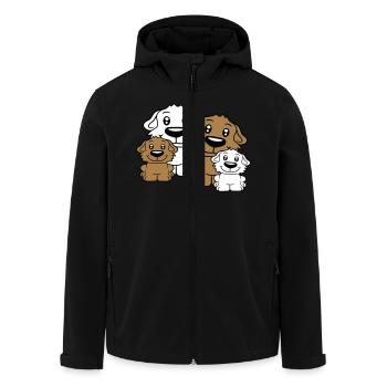 Chiens Famille Enfants Parents Mère Père Papa Maman - Veste softshell homme en polyester recyclé Stanley/Stella - noir - Devant - AI Model Male 185 light (185cm)