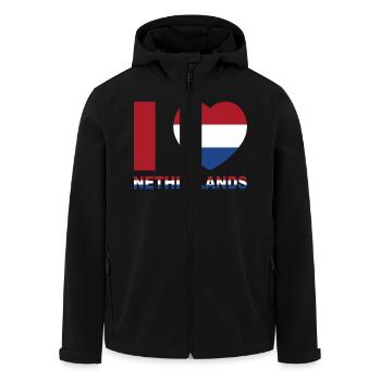 J’aime les Pays-Bas - Veste softshell homme en polyester recyclé Stanley/Stella - noir - Devant - AI Model Male 185 light (185cm)