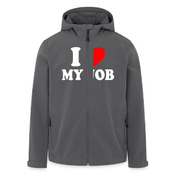 I love my job - Men’s Recycled Softshell Jacket by Stanley/Stella - black - Front - AI Model Male 185 light (185cm)