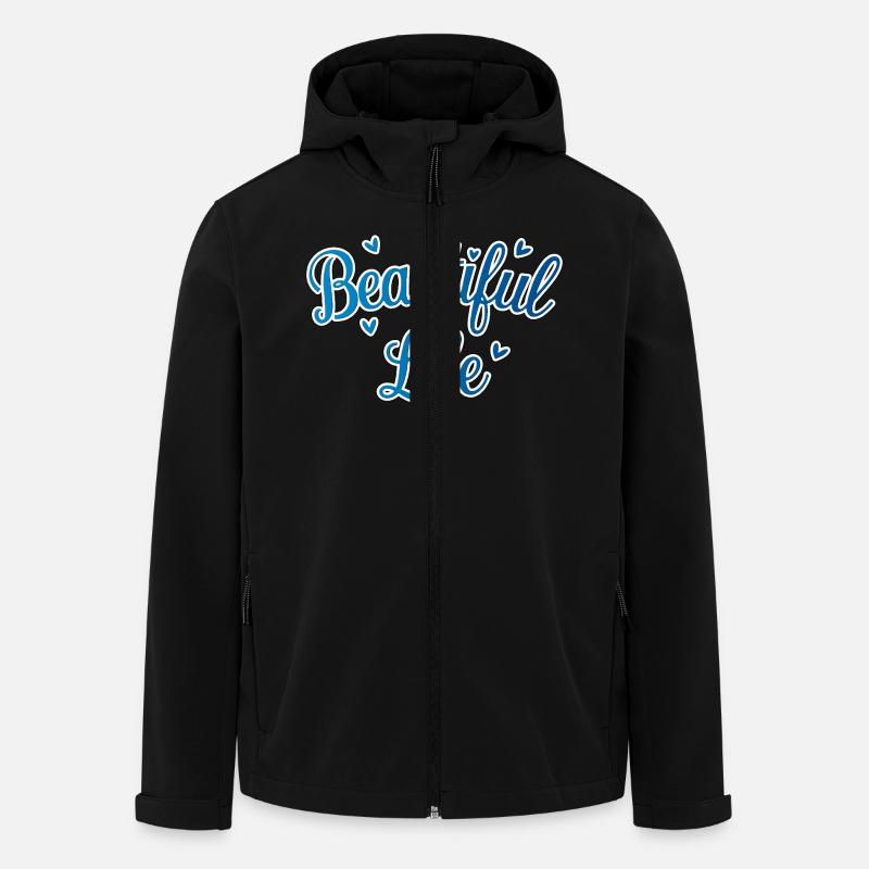 Beautiful Life in Blue - Men’s Recycled Softshell Jacket by Stanley/Stella - black