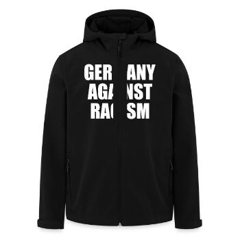 L’Allemagne contre le racisme - Veste softshell homme en polyester recyclé Stanley/Stella - noir - Devant - AI Model Male 185 light (185cm)