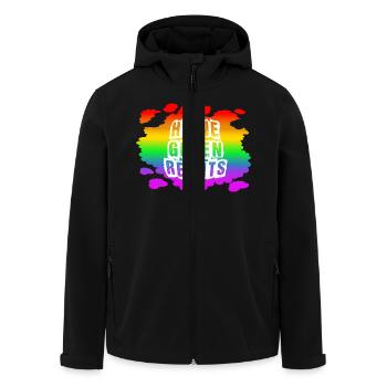AfD stoppen gegen rechts Demokratie Vielfalt links - Recycelte Männer Softshell-Jacke von Stanley/Stella - Schwarz - Vorne - AI Model Male 185 light (185cm)