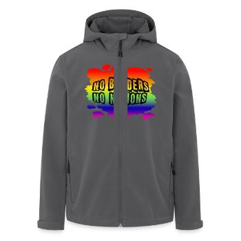 Stop AfD against right, democracy, diversity, left - Men’s Recycled Softshell Jacket by Stanley/Stella - black - Front - AI Model Male 185 light (185cm)