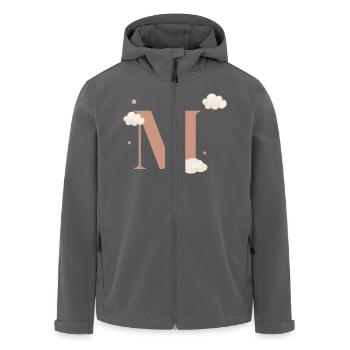 Lettre m nuages étoiles - Veste softshell homme en polyester recyclé Stanley/Stella - charbon - Devant - AI Model Male 185 light (185cm)