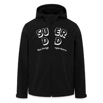 Super Dad The Original Superhero - Men’s Recycled Softshell Jacket by Stanley/Stella - black - Front - AI Model Male 185 light (185cm)