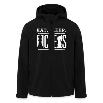Eat Sleep Chess - Men’s Recycled Softshell Jacket by Stanley/Stella - black - Front - AI Model Male 185 light (185cm)