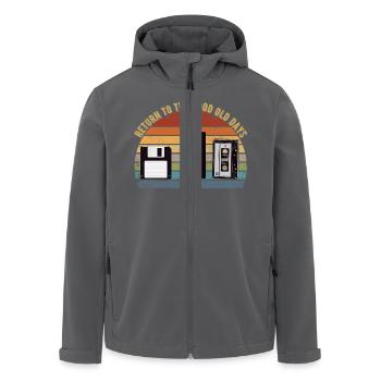 Nostalgie des années 90 - Veste softshell homme en polyester recyclé Stanley/Stella - noir - Devant - AI Model Male 185 light (185cm)
