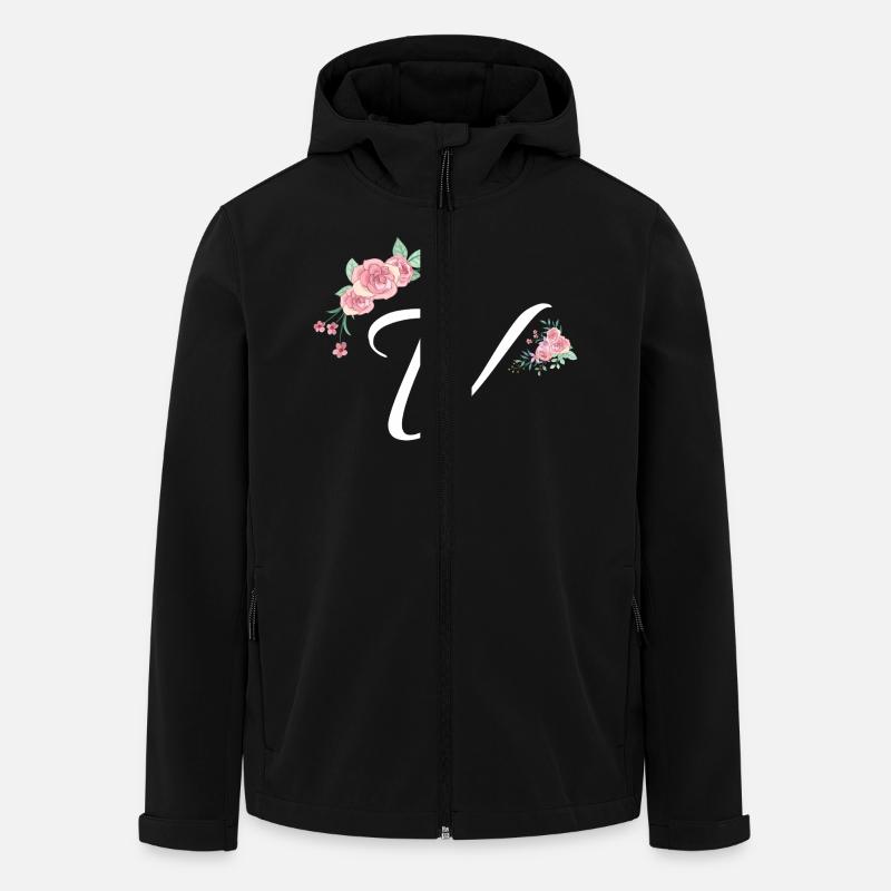 Letter v flowers - Men’s Recycled Softshell Jacket by Stanley/Stella - black