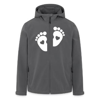 Baby Herz Schwangere Eltern Baby Füße Niedlich - Recycelte Männer Softshell-Jacke von Stanley/Stella - Anthrazit - Vorne - AI Model Male 185 light (185cm)