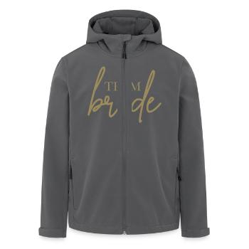 Team Bride with Heart - Men’s Recycled Softshell Jacket by Stanley/Stella - black - Front - AI Model Male 185 light (185cm)