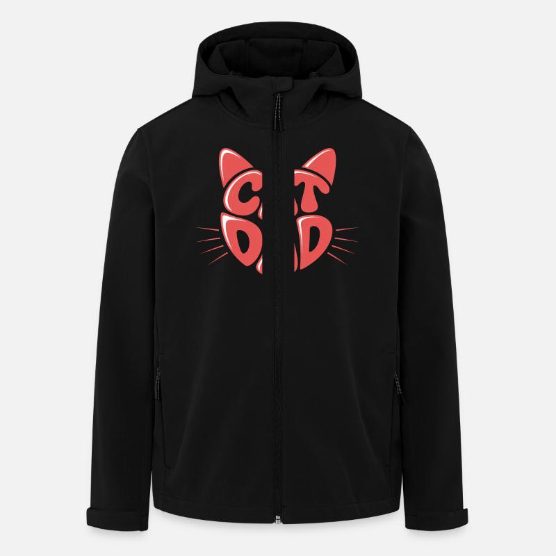 Katze Papa - Recycelte Männer Softshell-Jacke von Stanley/Stella - Schwarz