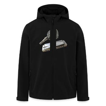 122frei_ton - Recycelte Männer Softshell-Jacke von Stanley/Stella - Schwarz - Vorne - AI Model Male 185 light (185cm)