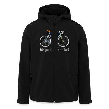 Ride your Bike - Recycelte Männer Softshell-Jacke von Stanley/Stella - Schwarz - Vorne - AI Model Male 185 light (185cm)