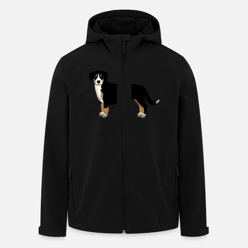 Entlebuch front - Men’s Recycled Softshell Jacket by Stanley/Stella - black