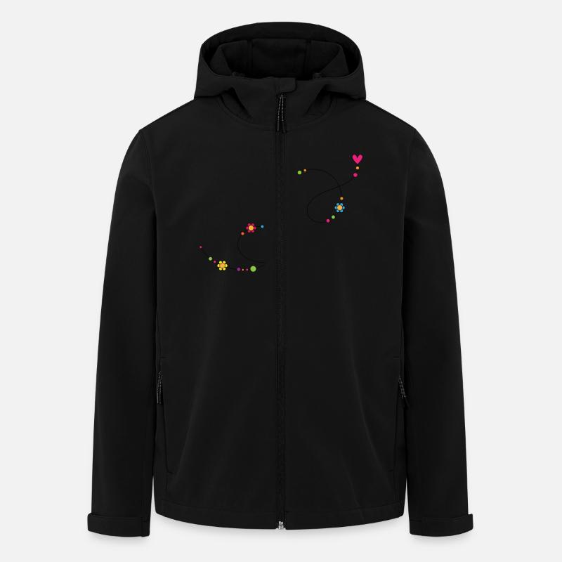 Ornament mit Blumen, Herz und Punkten - Recycelte Männer Softshell-Jacke von Stanley/Stella - Schwarz