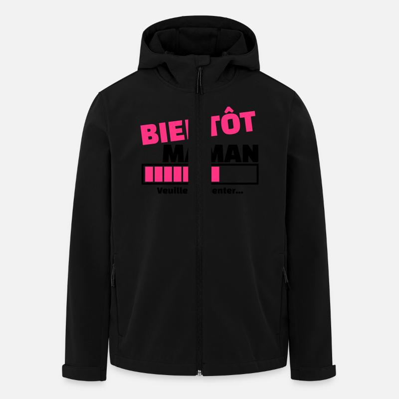 bientôt maman - Veste softshell homme en polyester recyclé Stanley/Stella - noir