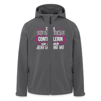 CONTROLLERIN - Verrückt - Recycelte Männer Softshell-Jacke von Stanley/Stella - Schwarz - Vorne - AI Model Male 185 light (185cm)