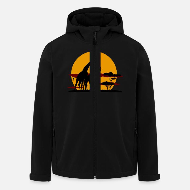 giraffe - Recycelte Männer Softshell-Jacke von Stanley/Stella - Schwarz