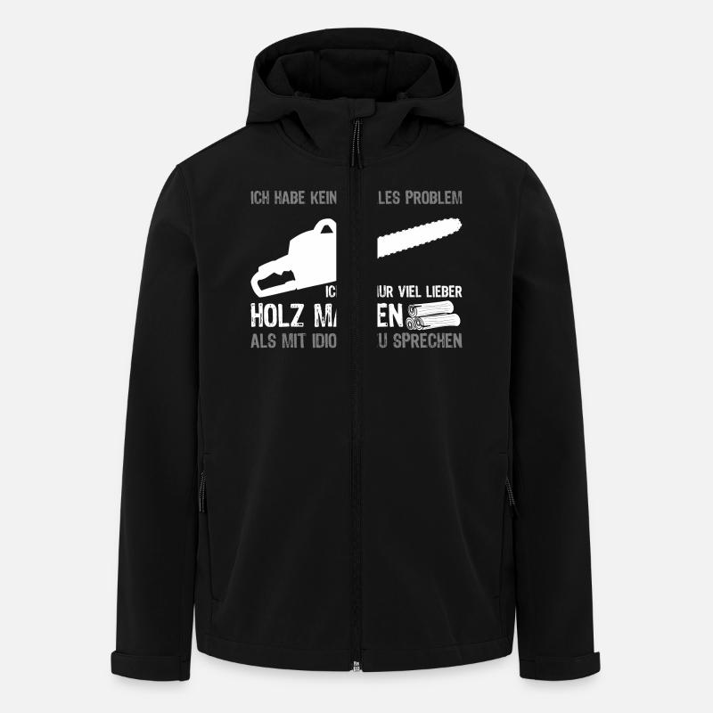 Lieber Holz machen - Recycelte Männer Softshell-Jacke von Stanley/Stella - Schwarz