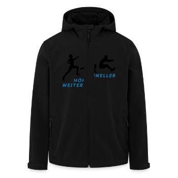 Weitsprung 12 2017 2c 02 - Recycelte Männer Softshell-Jacke von Stanley/Stella - Schwarz - Vorne - AI Model Male 185 light (185cm)