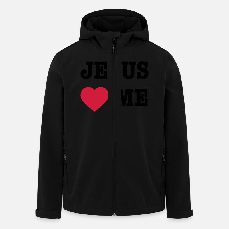 Jesus love me - Veste softshell homme en polyester recyclé Stanley/Stella - noir