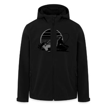 Angeln - Recycelte Männer Softshell-Jacke von Stanley/Stella - Schwarz - Vorne - AI Model Male 185 light (185cm)