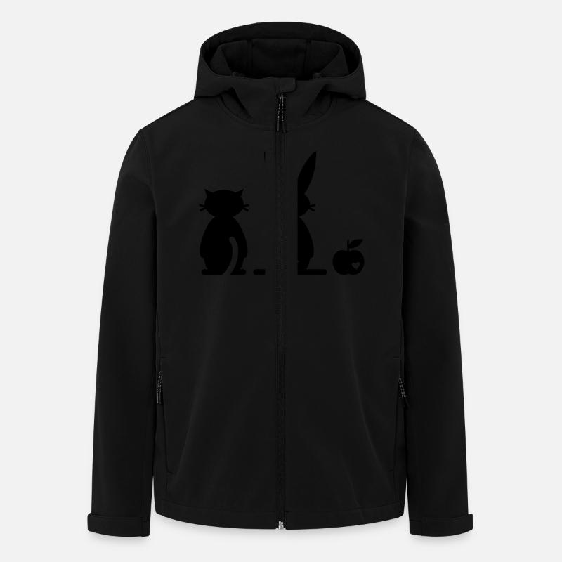 Hase Katze Apfel - Recycelte Männer Softshell-Jacke von Stanley/Stella - Schwarz